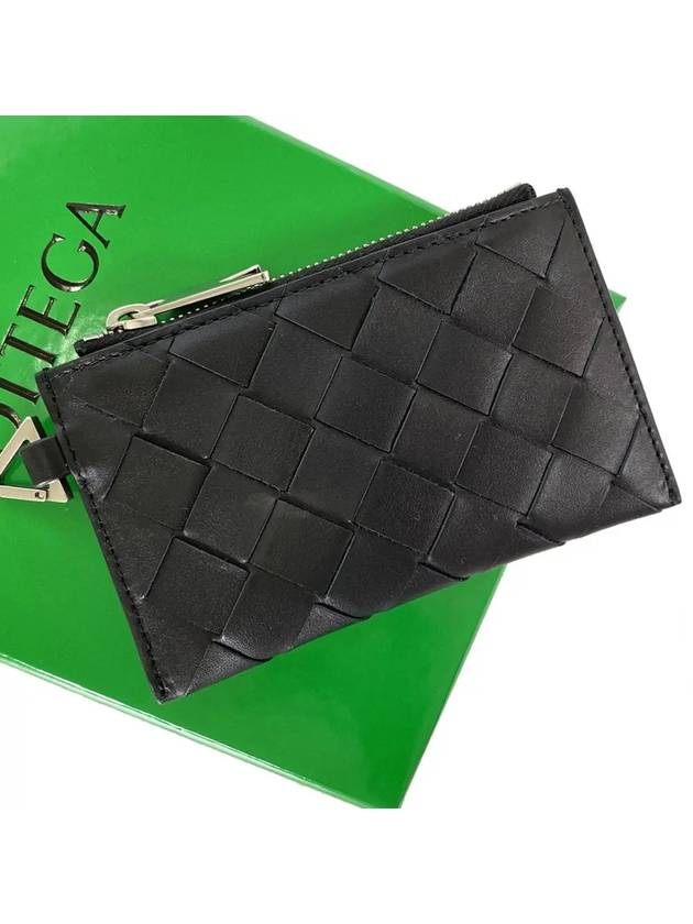 Intrecciato Leather Card Wallet Black - BOTTEGA VENETA - BALAAN 2