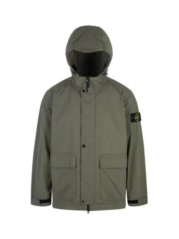 Logo Patch Hooded Jacket Olive - STONE ISLAND - BALAAN 2