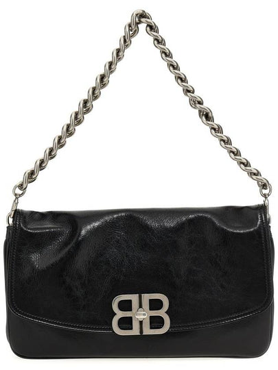 Women's BB Soft Large Flap Shoulder Bag Black - BALENCIAGA - BALAAN 2