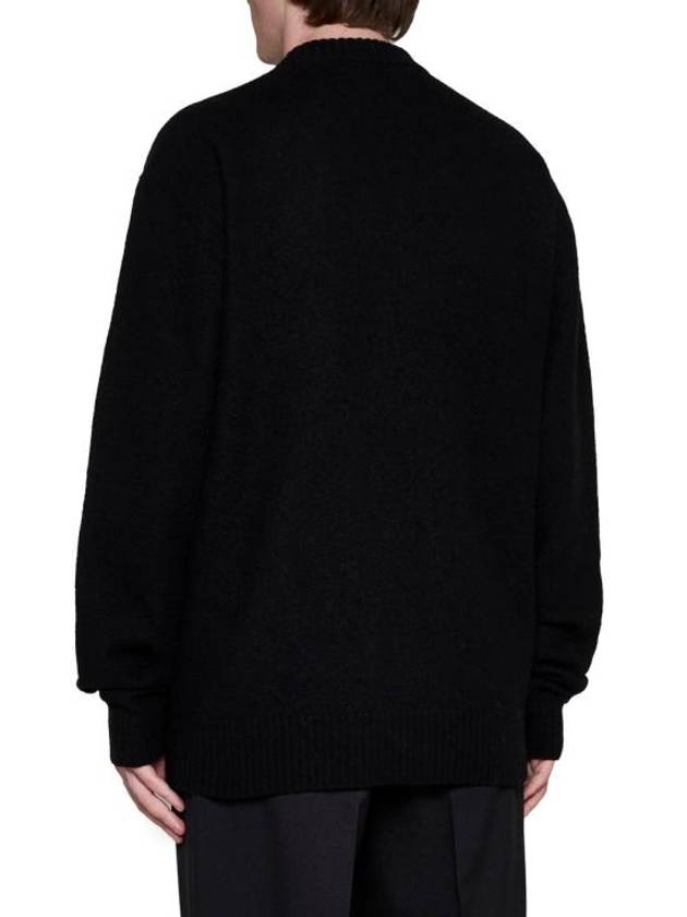 Crewneck Wool Knit Top Black - JIL SANDER - BALAAN 3