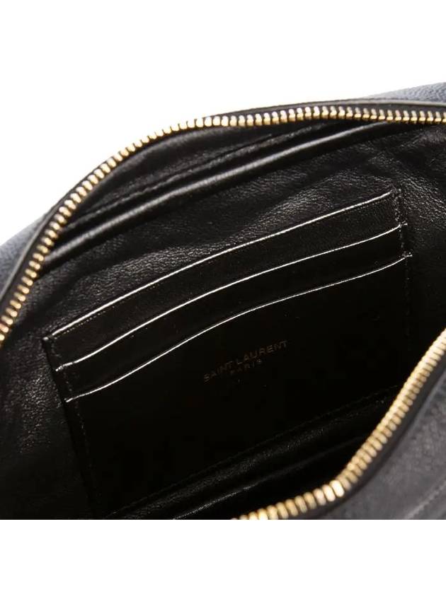 Lulu Mini Quilted Grain Leather Cross Bag Black - SAINT LAURENT - BALAAN 6