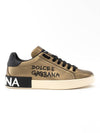 Metallic Calfskin Nappa Low Top Sneakers Gold - DOLCE&GABBANA - BALAAN 3