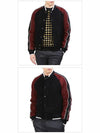 Suede Piping Baseball Bomber Jacket Black Red - LANVIN - BALAAN 3