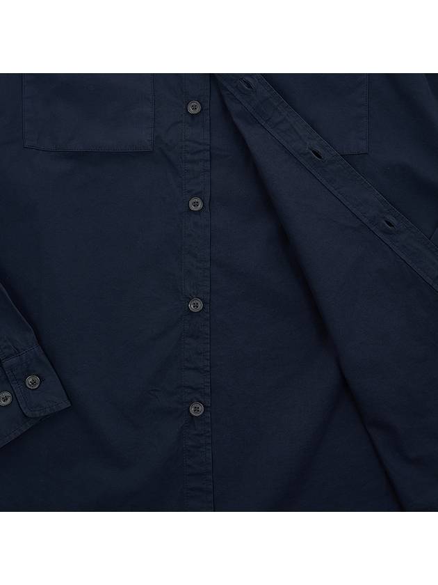 Men's Gabardine Long Sleeve Shirt Navy - CP COMPANY - BALAAN.