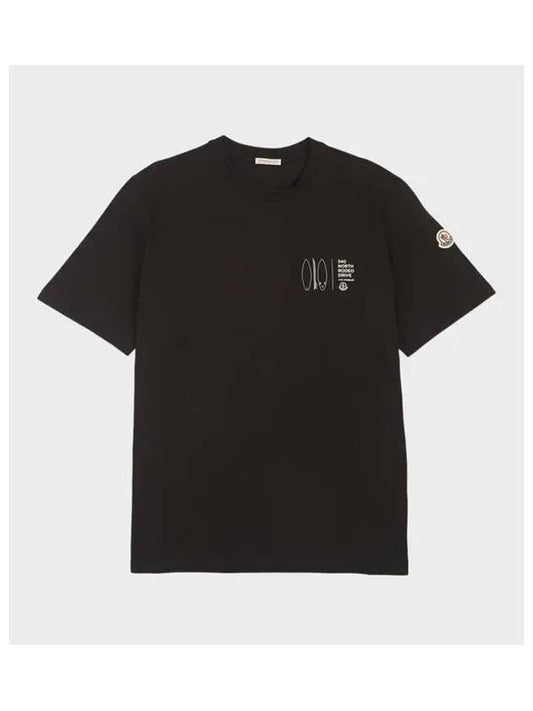 Print Motif Short Sleeve T-Shirt Black - MONCLER - BALAAN 2