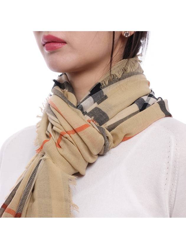 Vintage Check Wool Scarf Beige - BURBERRY - BALAAN 6