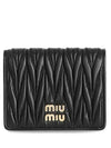 Matelasse Leather Half Wallet Black - MIU MIU - BALAAN 3