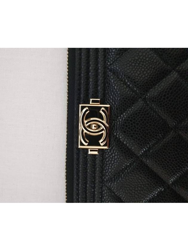 Boy Clutch New Medium Caviar Black Gold A84406 - CHANEL - BALAAN 5