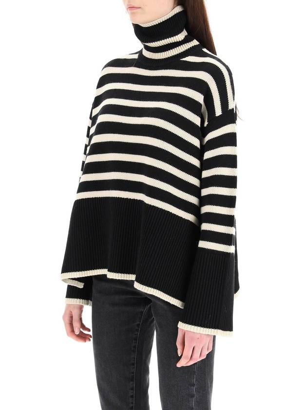 Signature Striped Turtleneck White Black - TOTEME - BALAAN 5