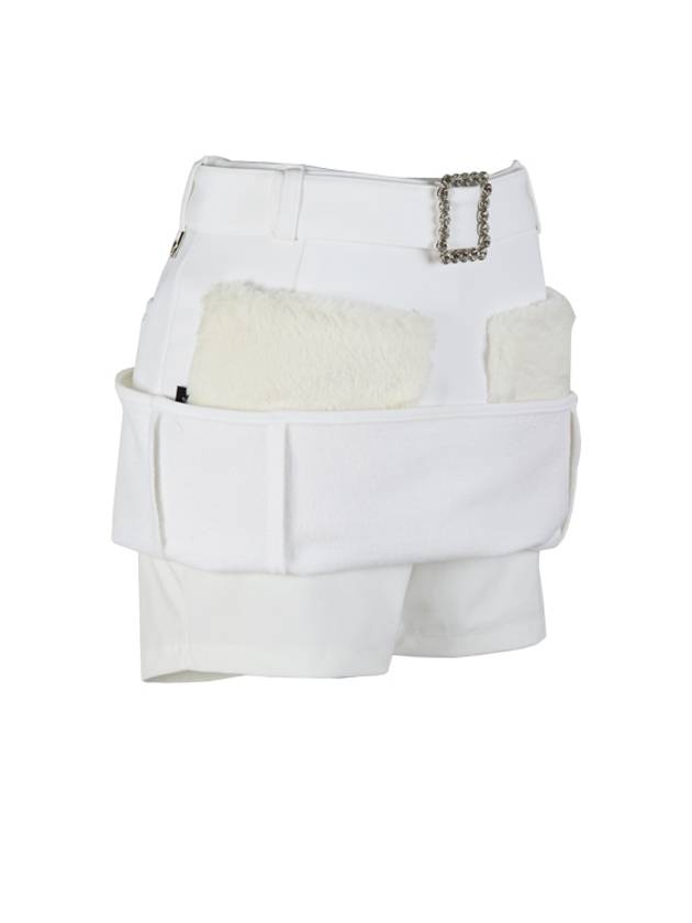 golf wear fur pocket skirt Fur pocket skirt White - J JANE - BALAAN 4