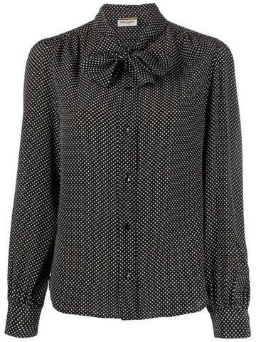 polka dot pussy bow blouse - SAINT LAURENT - BALAAN 1