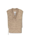 Women's V-neck Knit Vest Beige - MAISON MARGIELA - BALAAN 2