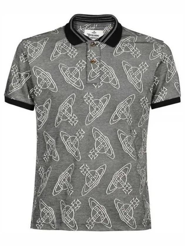 Men's Classic Striped Collar Short Sleeve Polo Shirt Grey - VIVIENNE WESTWOOD - BALAAN 2