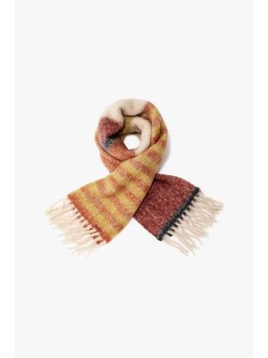 PS Women s Striped Pattern Alpaca Scarf Mustard - PAUL SMITH - BALAAN 1