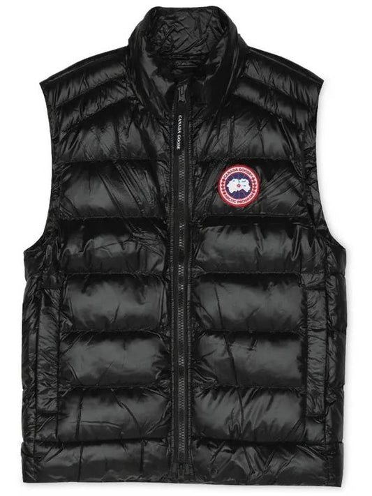 Men's Crofton Logo Patch Padded Vest Black - CANADA GOOSE - BALAAN.
