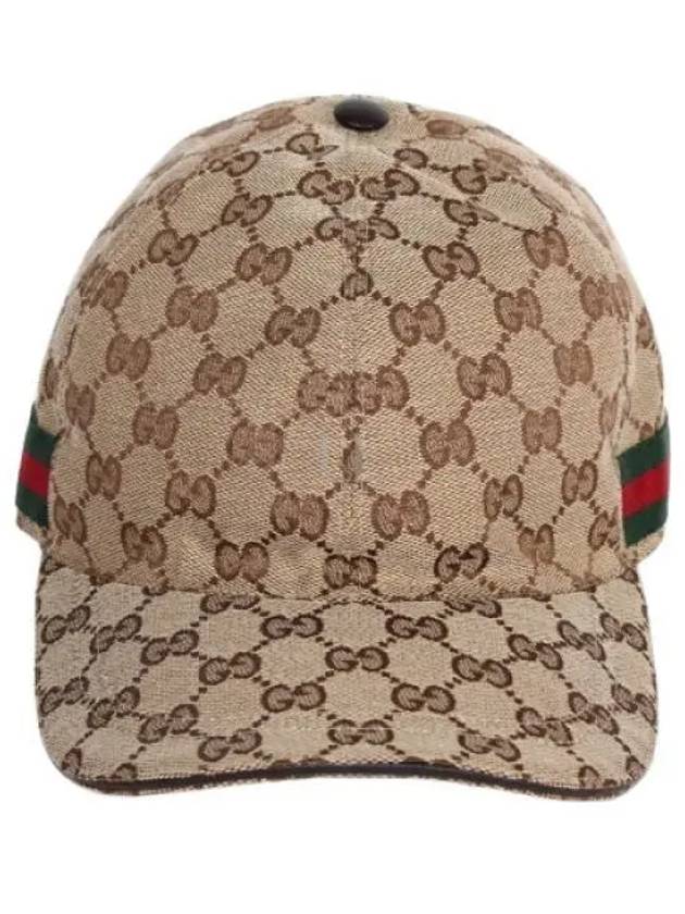 Original GG Web Supreme Canvas Baseball Ball Cap Beige Ebony - GUCCI - BALAAN 2