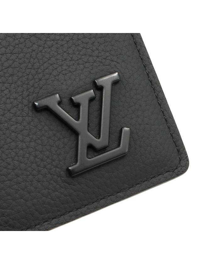 Black Grain Calfskin LV Aerogram Pocket Organizer Card Holder - LOUIS VUITTON - BALAAN 5