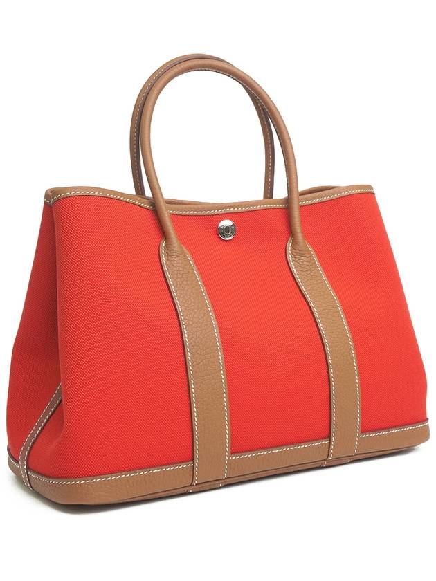 Garden Party 30 Tote Bag Orange Meccano Gold - HERMES - BALAAN 3