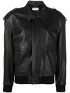 pointed collar leather jacket 735684YCNX2 - SAINT LAURENT - BALAAN 1