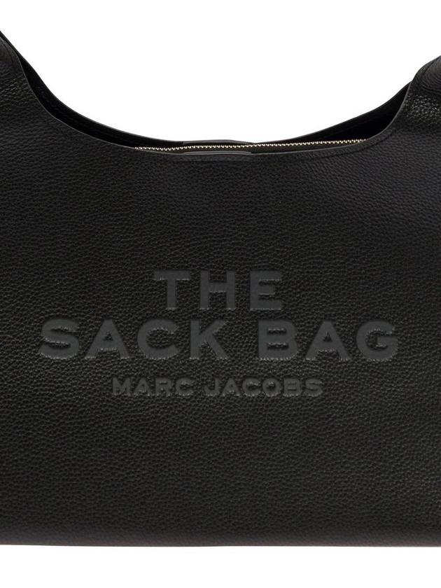 'The Sack' Black Shoulder Bag With Embossed Logo In Hammered Leather Woman - MARC JACOBS - BALAAN 5