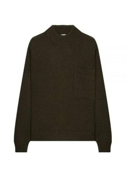 Men's Mock Neck Wool Knit Top Khaki - TEN C - BALAAN 2