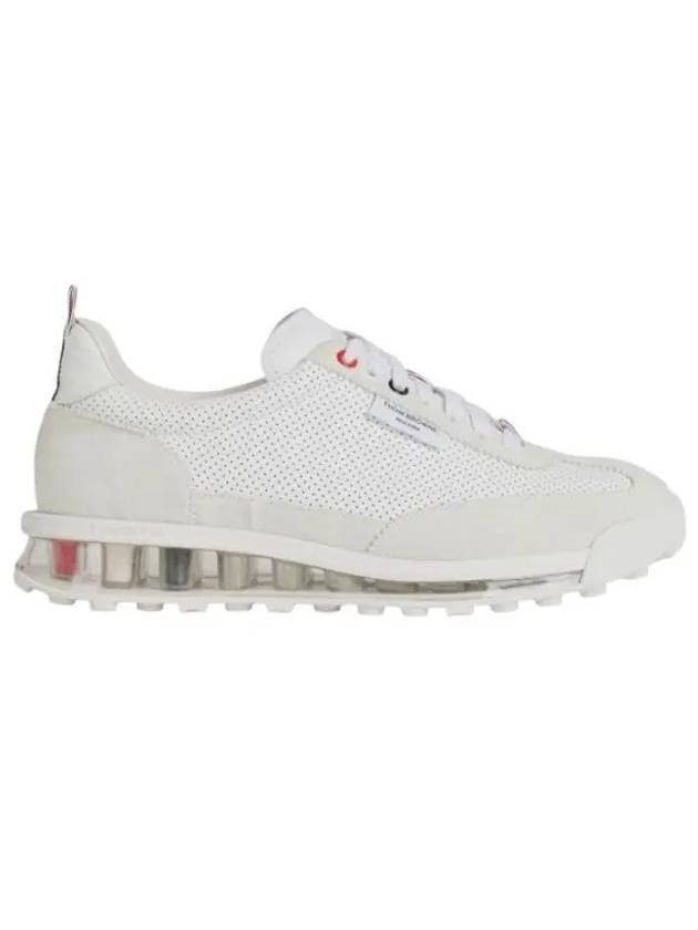 Women Vitello Calf Tech Runner Clear Sole Low Top Sneakers White - THOM BROWNE - BALAAN 2