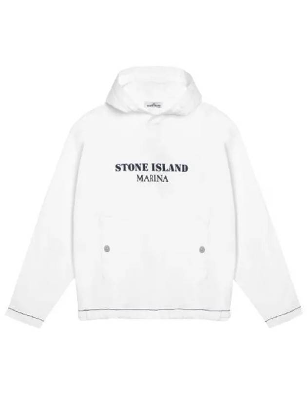 Old Treatment Oversized Fit Cotton Hoodie White - STONE ISLAND - BALAAN 2