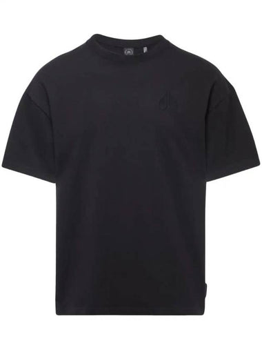 Logo Cotton Short Sleeve T-Shirt Black - MOOSE KNUCKLES - BALAAN 1