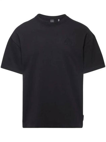 Logo Cotton Short Sleeve T-Shirt Black - MOOSE KNUCKLES - BALAAN 1