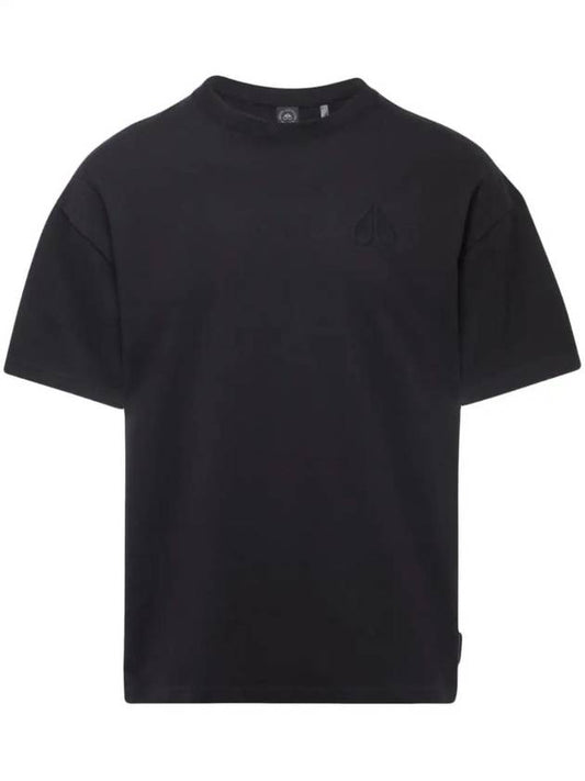 Logo Cotton Short Sleeve T-Shirt Black - MOOSE KNUCKLES - BALAAN 1