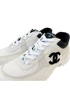 CC Logo Leather Low Top Sneakers White - CHANEL - BALAAN 5