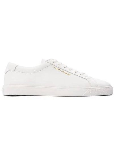 Men's Andy Leather Low Top Sneakers White - SAINT LAURENT - BALAAN 2