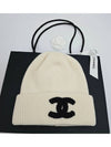 Women s Beanie White Cashmere Black CC Logo AAA398 - CHANEL - BALAAN 5