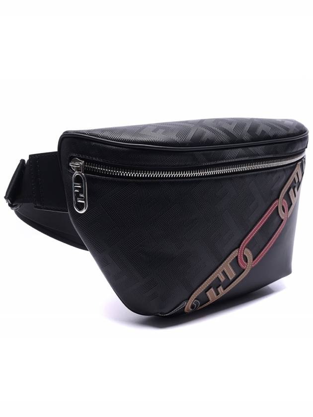 logo leather belt bag black - FENDI - BALAAN.
