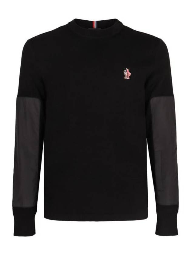 Wool crewneck sweatshirt black - MONCLER - BALAAN 1