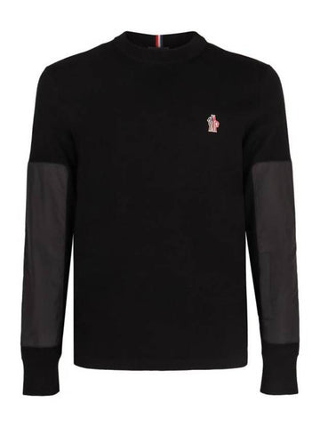 Wool crewneck sweatshirt black - MONCLER - BALAAN 1