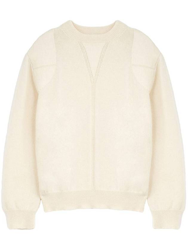 Jil Sander Merino Wool Sweater With Padded Shoulders And Central Triangle - JIL SANDER - BALAAN 1