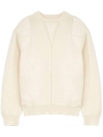 Jil Sander Merino Wool Sweater With Padded Shoulders And Central Triangle - JIL SANDER - BALAAN 1