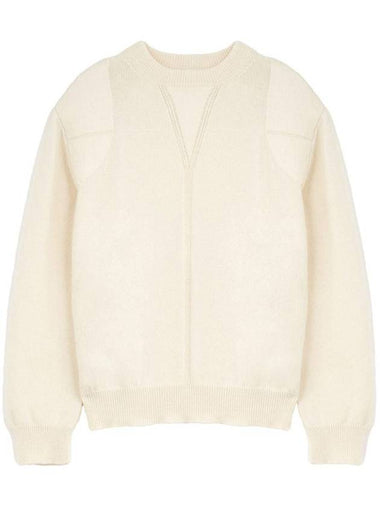 Jil Sander Merino Wool Sweater With Padded Shoulders And Central Triangle - JIL SANDER - BALAAN 1