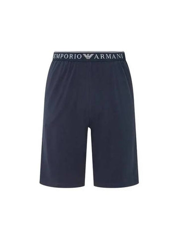 UNDERWEAR Men's Embossed Logo Banding Lounge Shorts Marine 270321 - EMPORIO ARMANI - BALAAN 1