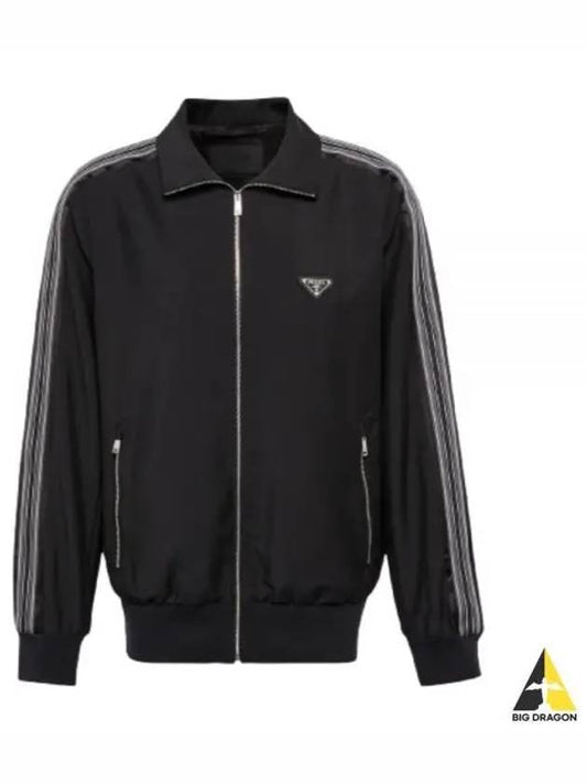 Triangle Logo Wool Mohair Track Jacket Black - PRADA - BALAAN 2