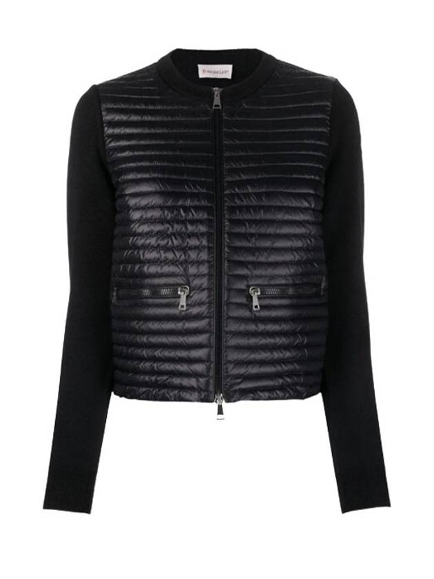 Women's Padded Wool Cardigan Black - MONCLER - BALAAN 2