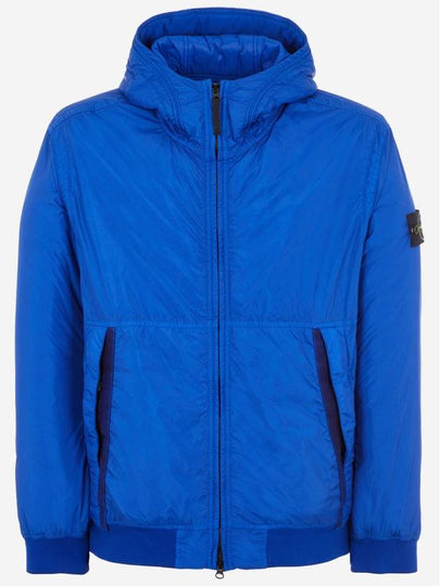 Men's Garment Dyed Crinkle Reps Recycled Nylon Primaloft TC Hooded Jacket Ultramarine Blue - STONE ISLAND - BALAAN 2