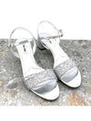 5X933B Glitter Middle Heel SandalsSilver - MIU MIU - BALAAN 1