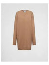 Oversized Knit Short Dress Camel - PRADA - BALAAN 2