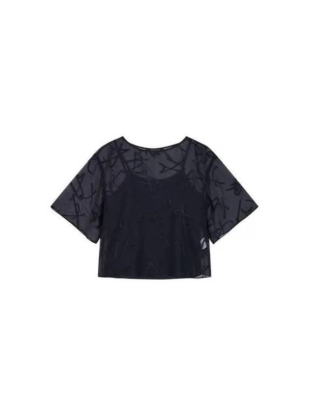 Women's logo pattern see-through blouse navy 271884 - ARMANI EXCHANGE - BALAAN 1