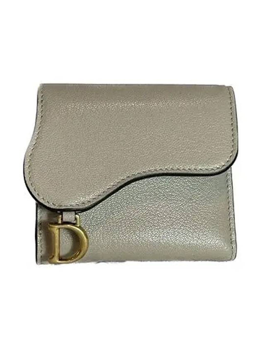 Saddle Lotus Goatskin Half Wallet Sand - DIOR - BALAAN 2