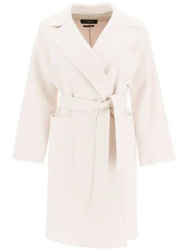 ROVO Belted Wool Coat Pink Ivory 50160329 064 - MAX MARA - BALAAN 1