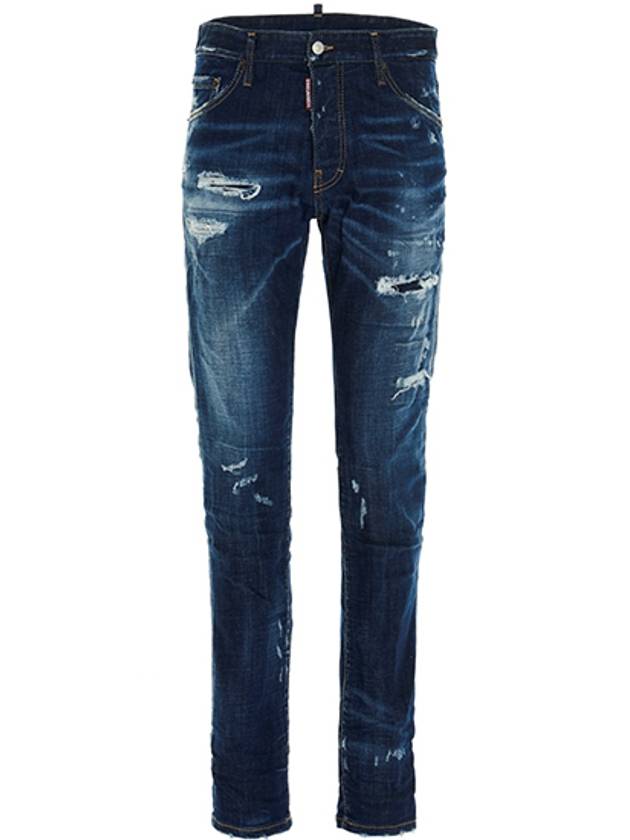 Men's Lettering Tab Crinkle Diss Cool Guy Jeans Blue - DSQUARED2 - BALAAN 2