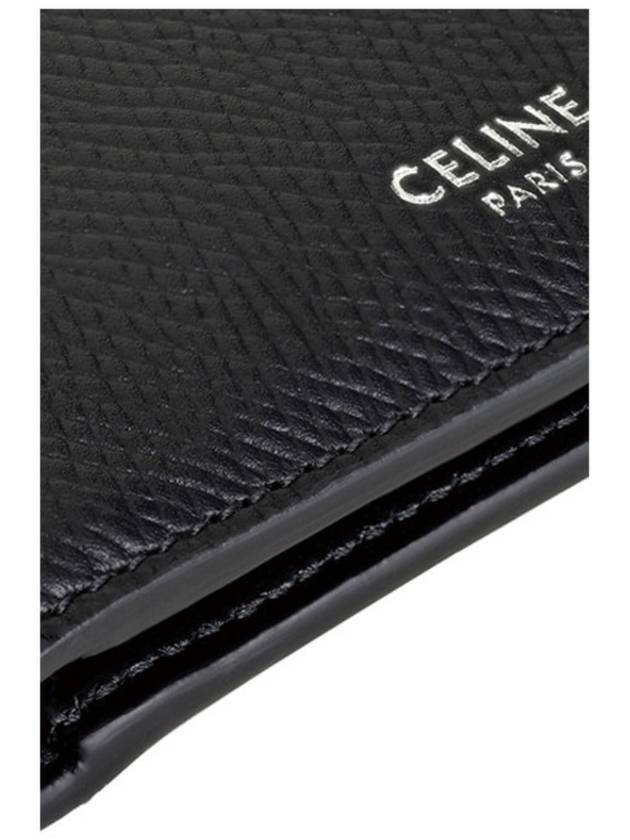 Celine Logo Leather Half Wallet Black - CELINE - BALAAN 6